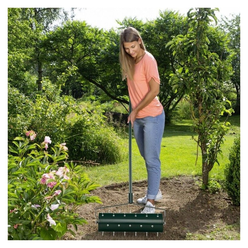Costway 21" Manual Push Lawn Aerator Garden With Detachable Handle