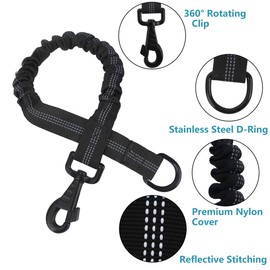 NOYAL 2 Pack 1.7 FT Bungee Dog Leash Heavy Duty Shock Absorbing Extension Leash Improved Dog Safety Suitable for Walking, Running, Bicycling