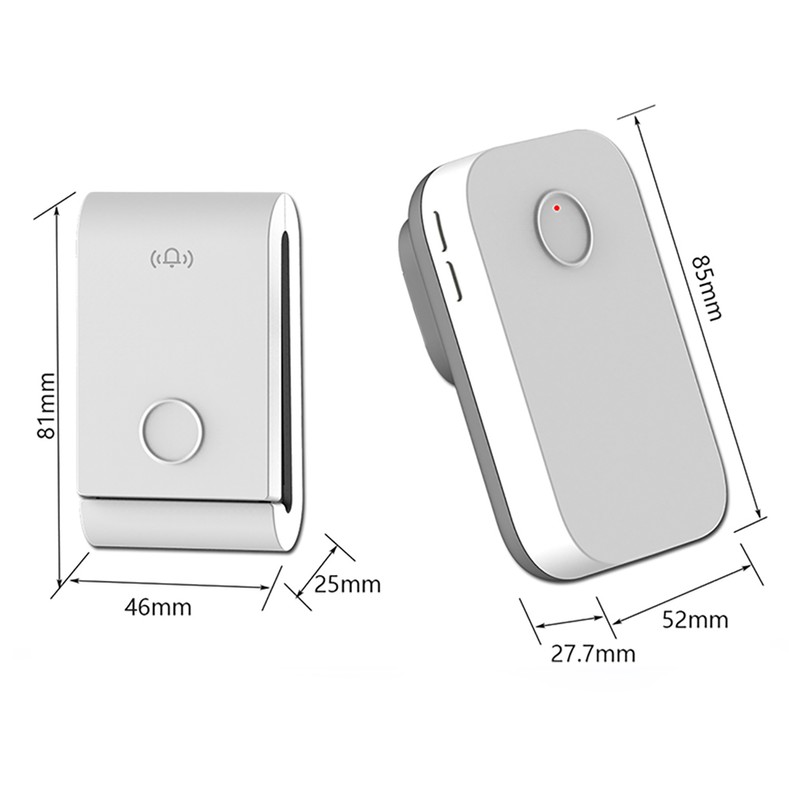 Wireless Doorbell Self-Powered Doorbell Button Kit 38 Chime Up to