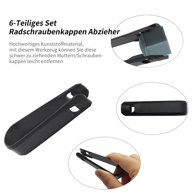 XIANGLONGY 6-Piece Set Wheel Bolt Caps Puller, Wheel Nut Caps