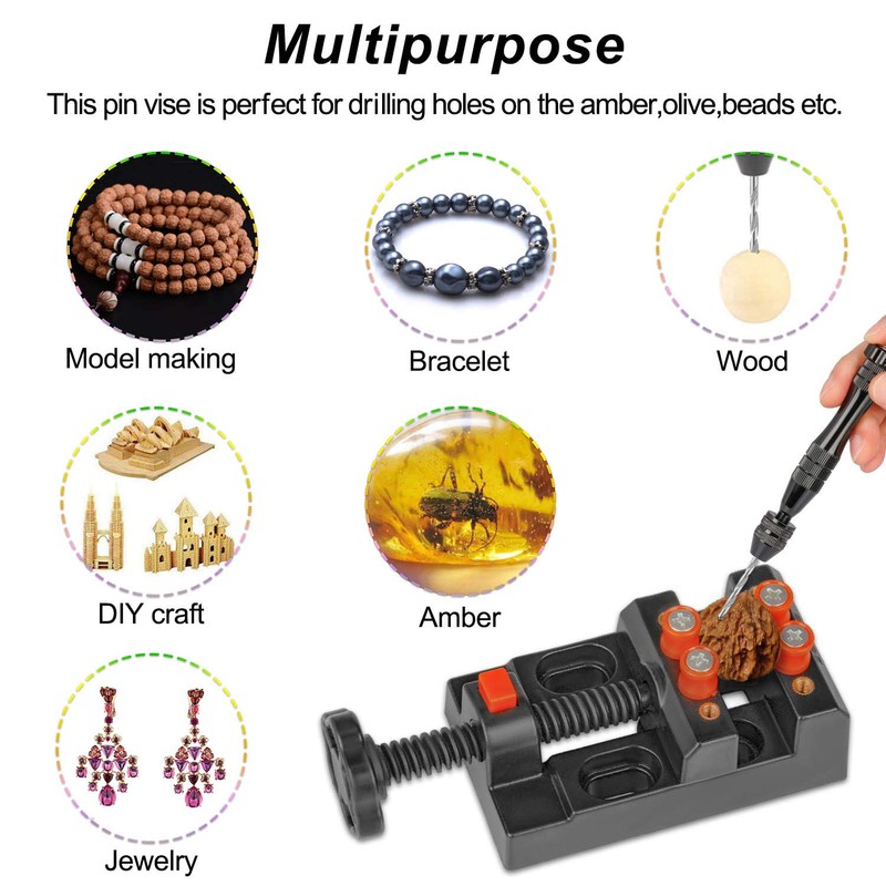 Hakkin 32 Pcs Pin Vise Hand Drill Kit for Jewelry