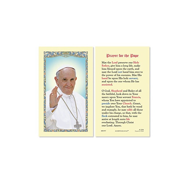 Religious Gifts - Prayer for the Pope Francis Laminated Cardstock