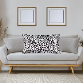 Silk Satin Pillowcase for Hair and Skin,Leopard Print Long Pillow Cover King Size Pillowcases Envelope Closure,Leopard Pillow Covers Cheetah Decorative Bed Cushion Pillows Case for Bedroom,20"x40"