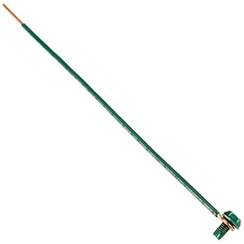 Ideal 30-3390 Solid Wire Grounding Tails, 14 AWG Solid, 8" Tail with Loop and Ground Screw and Stripped End (Pack of 50)