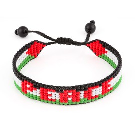 Handmade Adjustable Palestine Flag Beaded Bracelet - Show Your Support with Style (Peace)