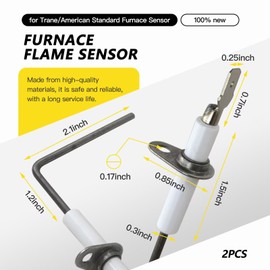 2025 Version Standard Furnace Flame Sensor Rod for/American CUB1D120A9601AB CUB1D120A9601AC CUB1D140A9601AA CUB1D140A9601AB CUB1D140A9601AC CUX040A924A0 CUX060A936A0 CUX080A942A0