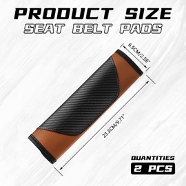 ongfuwu 2PCS Car Seat Belt Cover Pad, Soft Carbon Fiber Leather Seatbelt Shoulder Protector for a More Comfortable Driving, Universal Safety Belt Strap Cover to Protect Your Neck (Coffee)