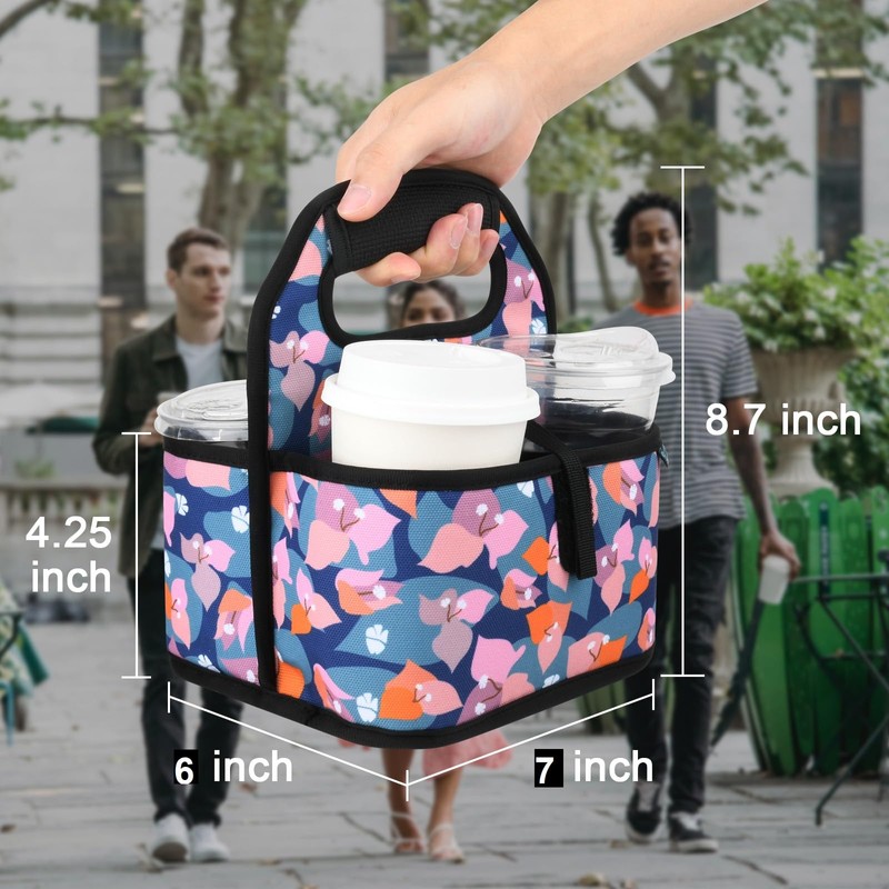 Beautyflier Reusable Insulated Coffee Cup Carrier, Portable Drink Holder with