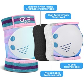 CKE Rainbow Knee Pads Children for 3-8 Years, Protector Inline Skates Children, Knee and Elbow Pads Children's Protective Equipment Set for Skateboarding, Cycling