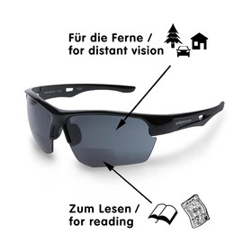 urbanium Terra Polar (+1.50) – sportliche polarisierende Wechselscheibenbrille mit unauffälligen Lesefenster im unteren Bereich der Gläser - umweltbewusst hergestellt mit nachwachsenden Rohstoffen