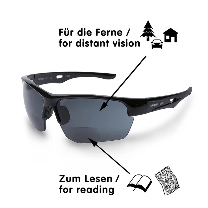 urbanium Terra Polar (+1.50) – sportliche polarisierende Wechselscheibenbrille mit unauffälligen