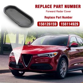 Forward Radar Cover Compatible with Alfa Romeo Stelvio Ornament Grille 2017-2024.Black ABS Plastic Radar Cover Replace# 156126159