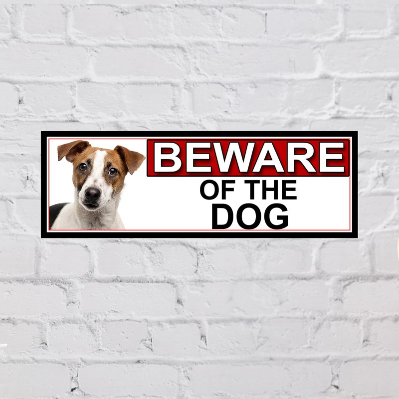 SHAWPRINT Jack Russell BEWARE OF THE DOG METAL GATE SIGN