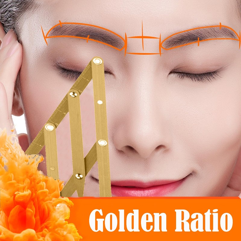 Eyebrow Ruler, Stainless Steel Eyebrow Measuring Ruler, Accurate & Precise