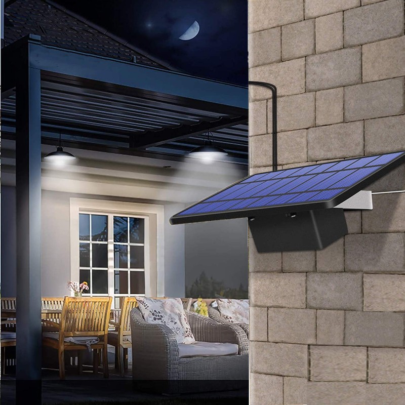 ABZXT Solar Pendant Lights Upgraded Double Bulb Lights IP65 Waterproof