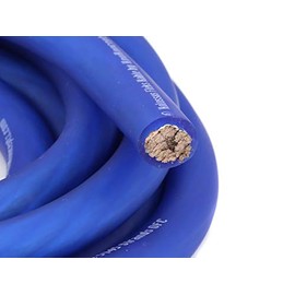 KnuKonceptz Kolossus Flex Kable OFC 0 Gauge Power Wire Copper Cable Blue (30 ft) 1/0 AWG