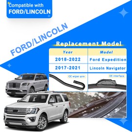 RAINTOK Windshield Wiper Blades Replacement for Ford Expedition Lincoln Navigator 2018 2019 2020 2021 2022 Original Factory Quality Front Rear Wipers Blade Set for My Car - 22" 22" 11" (Pack of 3)
