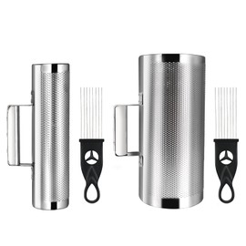 Soulmate Guiro Instrument Stainless Steel Guiro Shaker 3"10" & 6"12" Percussion Instrument with Scraper, Professional Band Accompaniment Sand Hammer Guiro Musical Training Tool