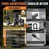 TIROL 2 Inch Adjustable Trailer Hitch Receiver with Shackle -