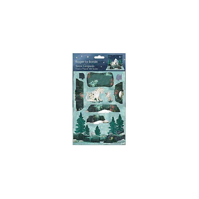 Roger la Borde Snow Leopards Christmas Scene Pop and Slot