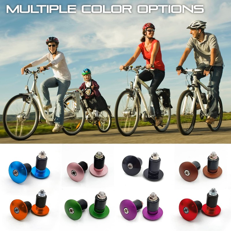 ONIPAX 2pcs Handle Bar End Plugs (Black/Red/Orange/Blue) (Green)