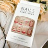 Press on Nails Medium Square Tulip Flower Pearl Crystal Butterfly