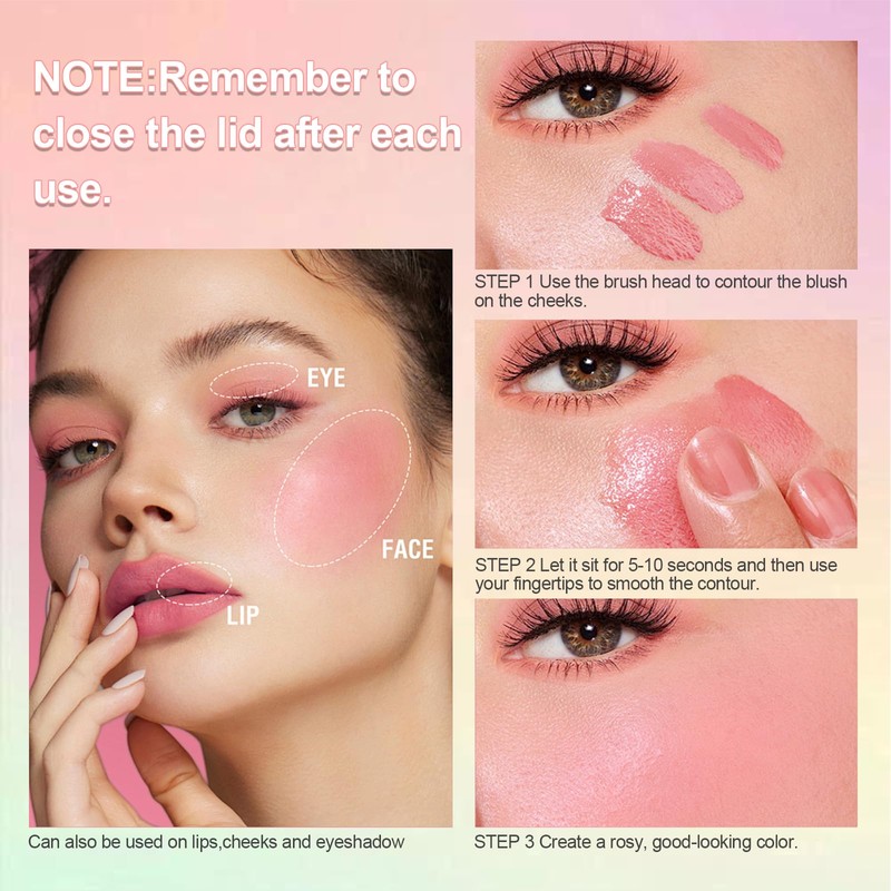 Floral-Inspired Water-Based Liquid Blush – Hydrating Cheek Tint with Rose