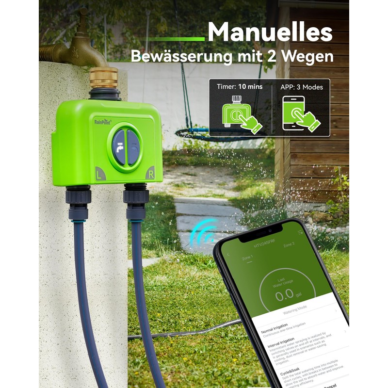 RAINPOINT Irrigation Computer WLAN 2 Outputs with Antenna Gateway and