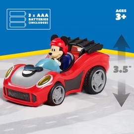 Just Play Topolino Rev 'n Glow Racer con luci e suoni, auto di Topolino, frasi di Topolino, giocattoli per bambini dai 3 anni