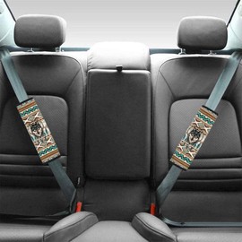 Wanyint Aztec Wolf Dream Catcher Car Seat Belt Pads for Women Men Seat Belt Shoulder Strap Covers Harness Pad Car Accessories Fit Most Cars SUV, 2 Pack