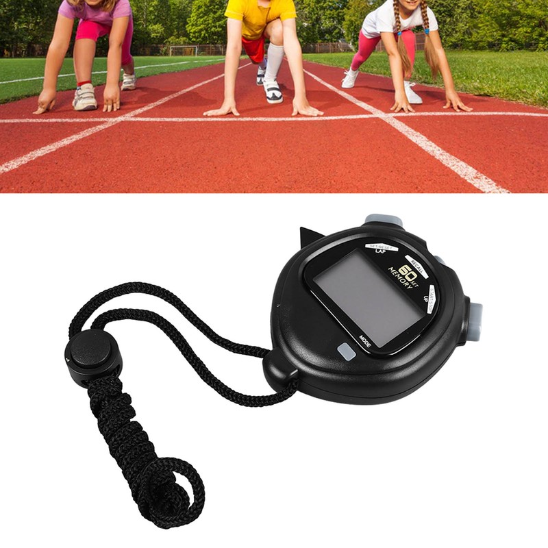 Stopwatch Timer 3 Rows and 60 Channels Larger Display Black