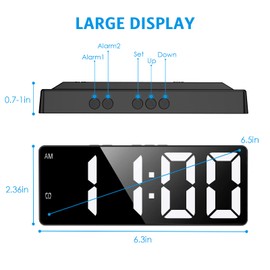 AMIR Upgraded Digital Alarm Clock, LED Clock for Bedroom, Electronic Desktop Clock with Temperature Display, Adjustable Brightness, Voice Control, 12/24H Display for Home, Office, Kids,(Colorful)