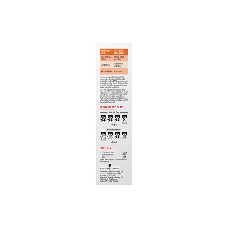 Schwarzkopf Live Colour Aztec Copper 75ml