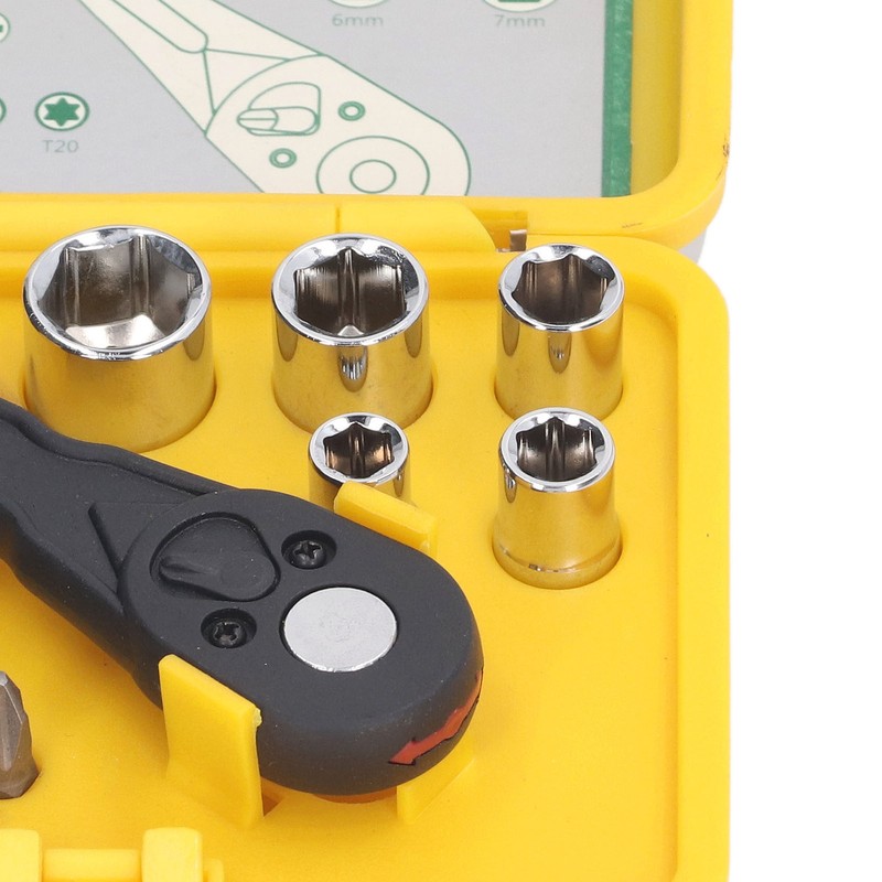 20Pcs Socket Wrench Screwdriver Set Ratchet Bit Tool Box Multifunctional