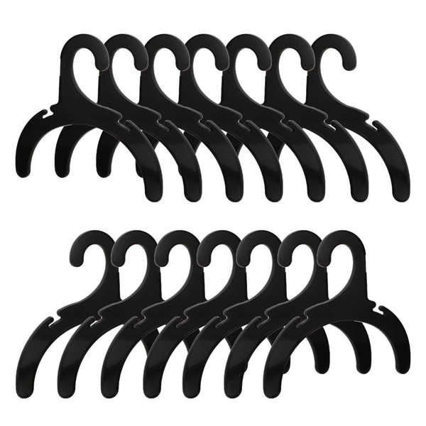 ledmomo Pet Hanger, Pet Hanger, Mini Hanger, Plastic, Pet Supplies, Set of 24, 7.5 inches (19 cm) (Black)