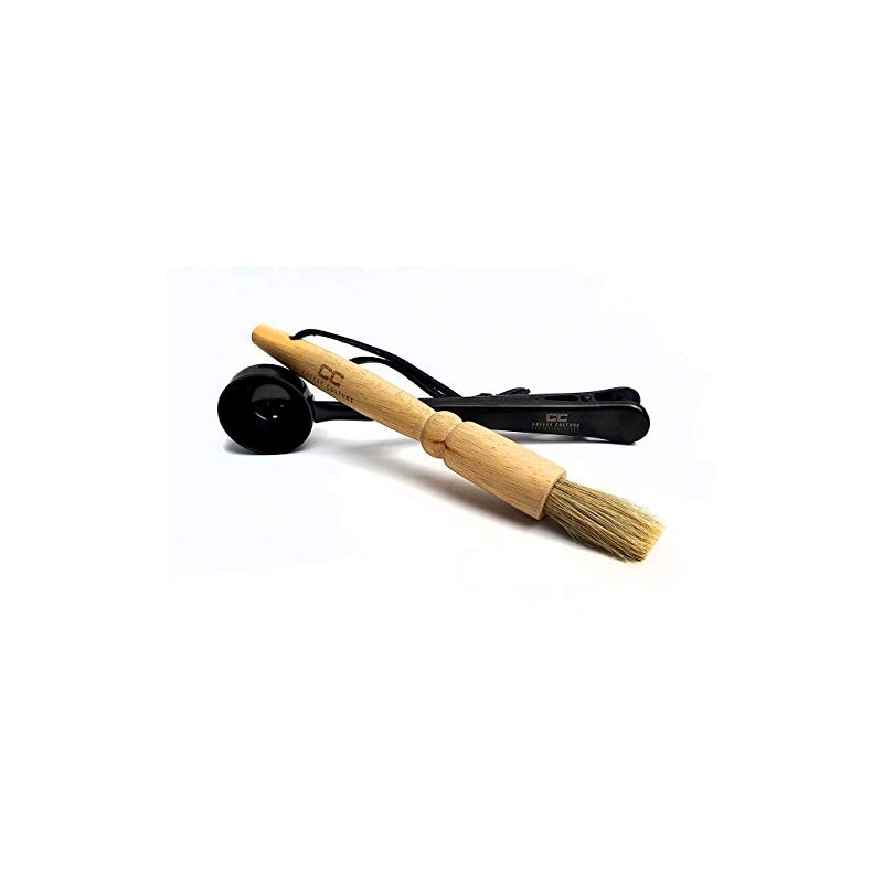 Coffee Culture 2Pc Coffee Brush and Spoon Set, Brown and