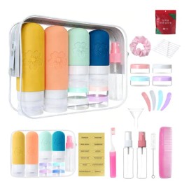 22kit De Botellas Viaje Portátiles Contenedores Silicona Colorido