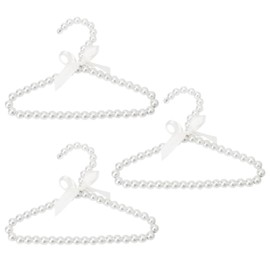 SUNTRADE 3-Pack Small Pearl Beads Metal Elegant Clothes Hanger for Children Children Pet Dog (White)