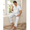 Ekouaer Men Satin Silk Pajamas Set 2 Piece Button Down