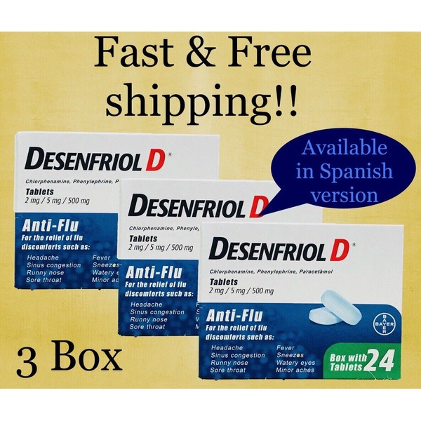 Desenfriol D Cold N Flu 24 Tabletas / Antigripal