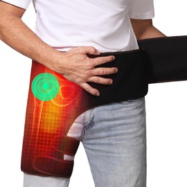 Hip Heating Pad, Electric Heated Hip, Hip Massager Vibration, Thigh/Buttock Electric Heat Pad for Sciatica Nerve Relief - M/L