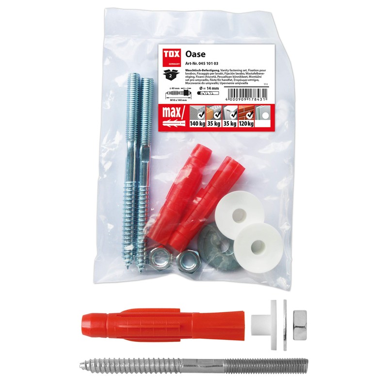 TOX Oase BTL 04510103 Washbasin Fixing Pack of 2