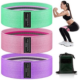 Bandas de resistencia para piernas y glúteos, bandas de ejercicio, bandas resistentes a la tela para mujeres, bandas antideslizantes para la cadera,  
