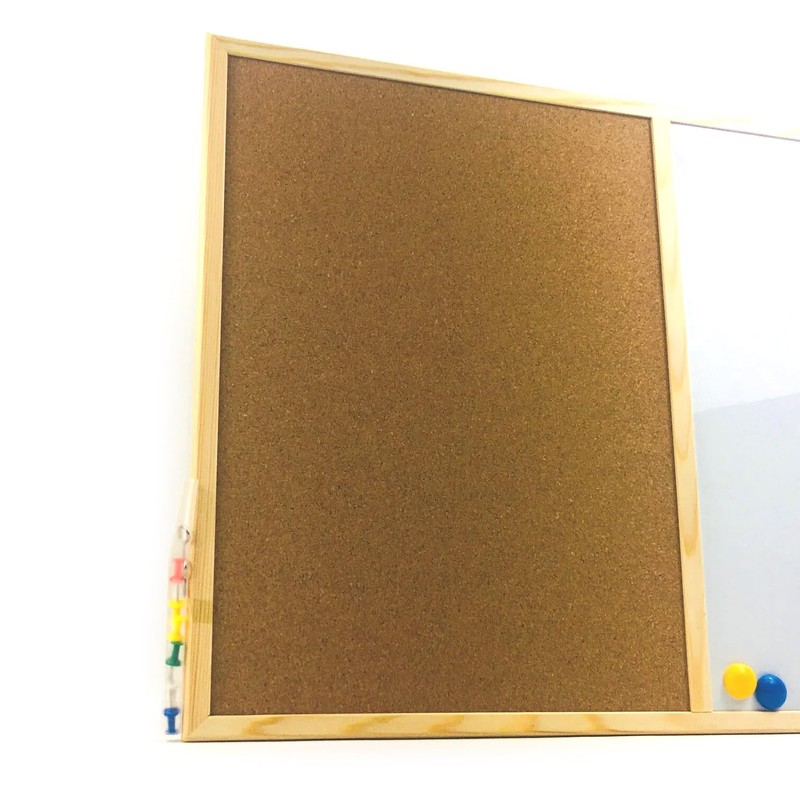 Pin Cork Board & Magnetic Whiteboard Dry Wipe White Memo