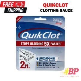 Adventure Medical Kits QuikClot Gauze 3" x 2' for Emergency Survival Kit  Flexible Hemostatic Gauze
