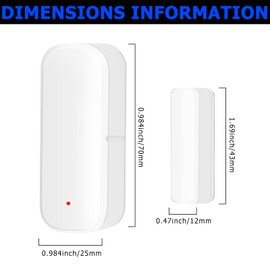 GOEDCH Set of 2 WiFi Door Sensor Detector Smarter: Window Sensor Wireless, Smart Tuya Door Sensor Free Wireless, App Control, for Doors, Windows and Cupboards, Homes and Office