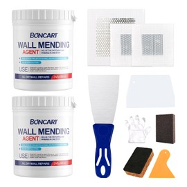 17.2oz Drywall Patch Repair Kit - Professional All-in-1 Tool Set (Scrapers/Sanding Sponge/Texture Sponge/Gloves/ ​Aluminum Patches/Putty Knife) for Fast Wall Hole Repair