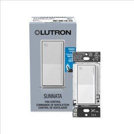 Lutron Sunnata Touch Fan Control, 4-Speed, 1.5 Amp/Single-Pole, Neutral Required, ST-FSQ-N-WH, White