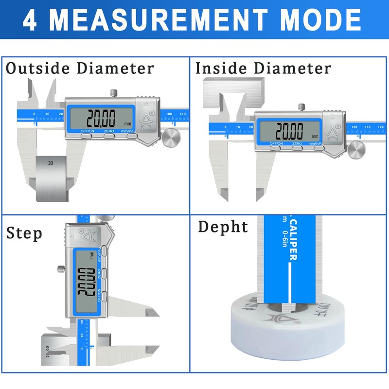 Digital Caliper 6 Inch Measuring Tool Stainless Steel Vernier Caliper