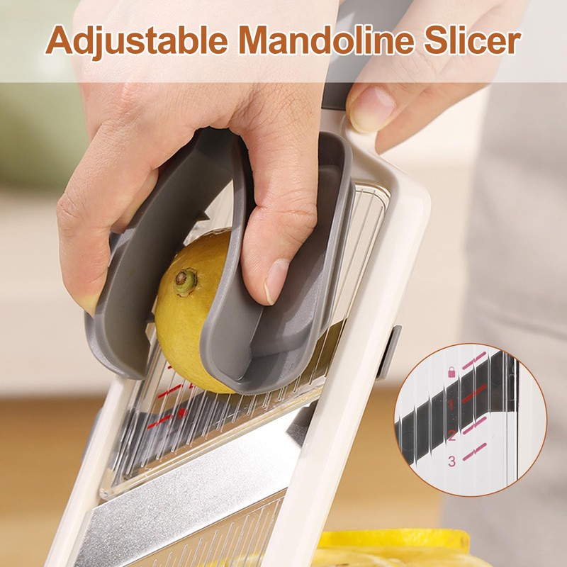 Trendecor Mandoline Vegetable Slicer Adjustable Fruit and Vegetable Slicer,Comfort Grip
